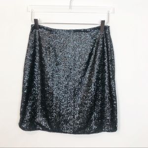 Halogen Black Metallic Sequin Skirt 4P